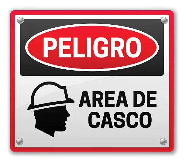 Vector illustration of Danger Casco Area