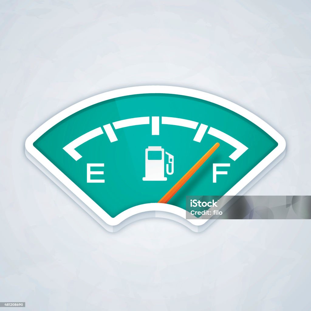 Full Fuel Gauge Full gas tank gauge sign. EPS 10 file. Transparency effects used on highlight elements. Gasoline stock vector