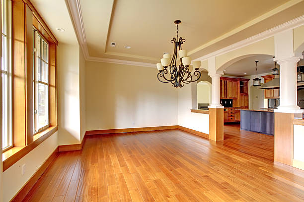 istock Large luxury dining room interior with kitchen and arch. 481212127