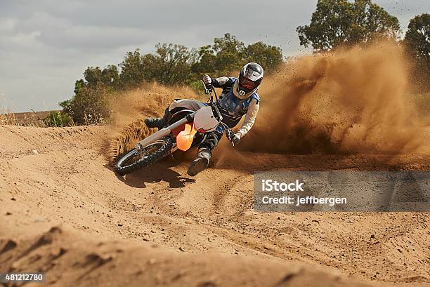 The Track Is Where He Thrives Stock Photo - Download Image Now - Motocross, Motorcycle, Speed