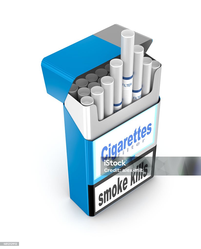 Cigarettes pack 3D illustration isolated over white 2015 Stock Photo