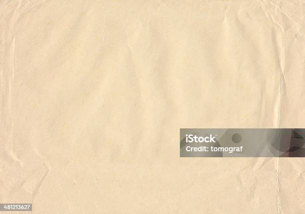 Crinkled Brown Paper Stock Photo - Download Image Now - Ancient, Antique, Backgrounds