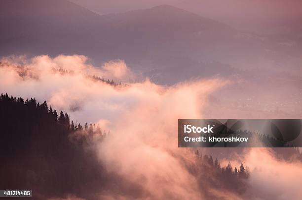 Appalachian Mountains Foggy Morning Stock Photo - Download Image Now - Appalachia, Appalachian Mountains, Autumn