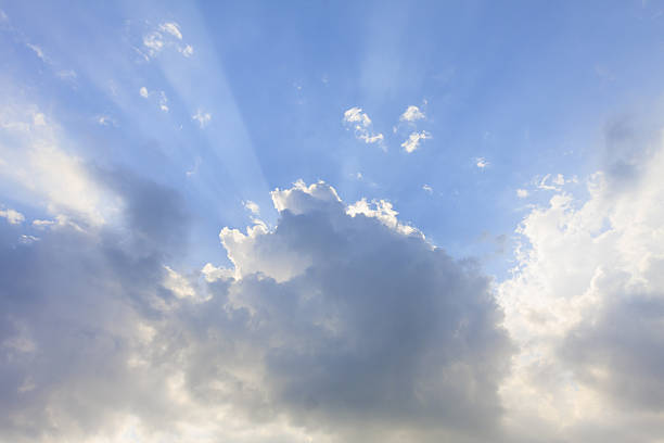 istock Clouds and Blue Sky with Ray of Light Background texture. 481216390