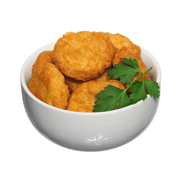 Nugget chiken on the white background.