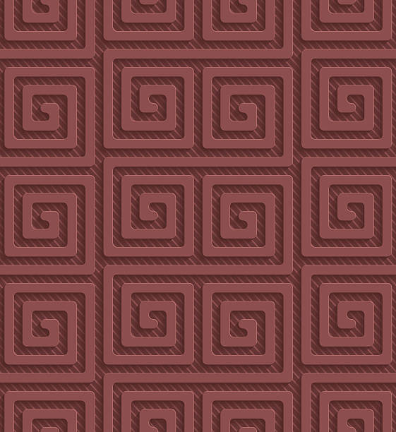 marsala kolor wektor bez szwu wzór z efektem 3d - key pattern stock illustrations