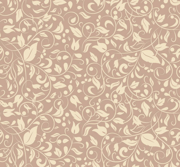 elegancki, stylowy tło kwiatowy tapeta. - pattern retro revival old fashioned wallpaper stock illustrations