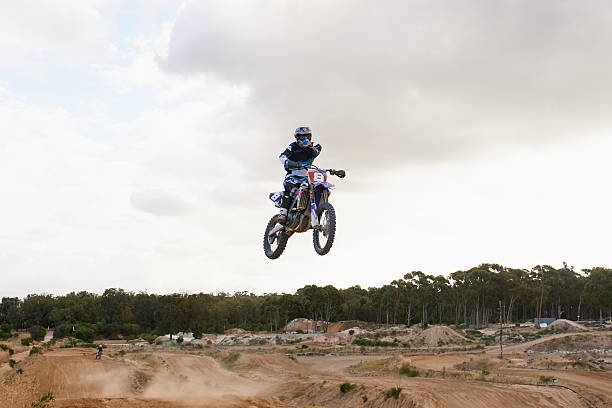 istock Getting some good air on the track 481221056