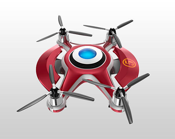 istock Red drone, a quadrocopter for racing on the ground. 481224180