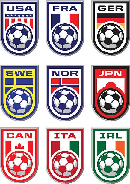 Soccer Badges vector art illustration