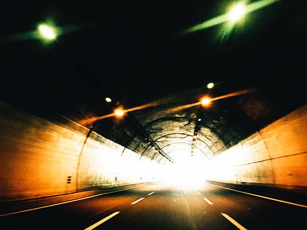 istock Fast speed night car driving ointo the tunnel 481229212