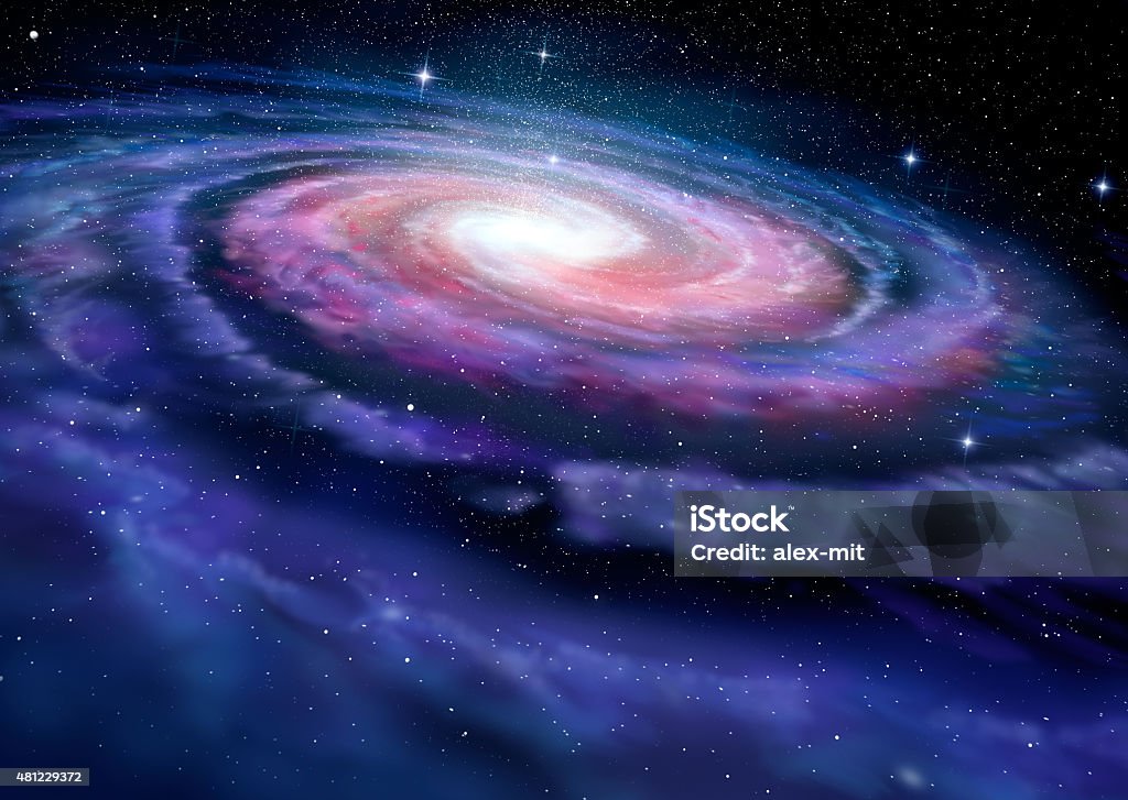 Galassia a spirale, illustrazione di Via Lattea - Foto stock royalty-free di La Via Lattea