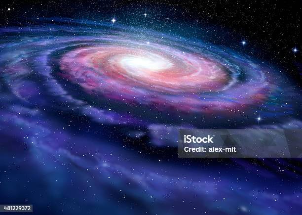 Spiral Galaxy Illustration Of Milky Way Stock Photo - Download Image Now - Milky Way, Outer Space, Solar System