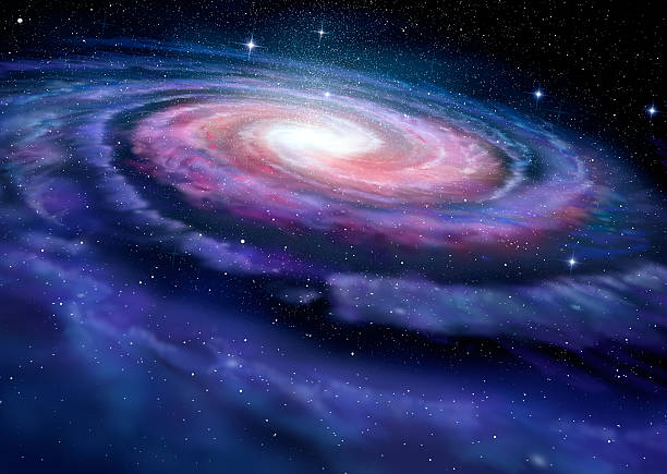 galaktyka spiralna, ilustracja z droga mleczna - milky way galaxy star astronomy zdjęcia i obrazy z banku zdjęć