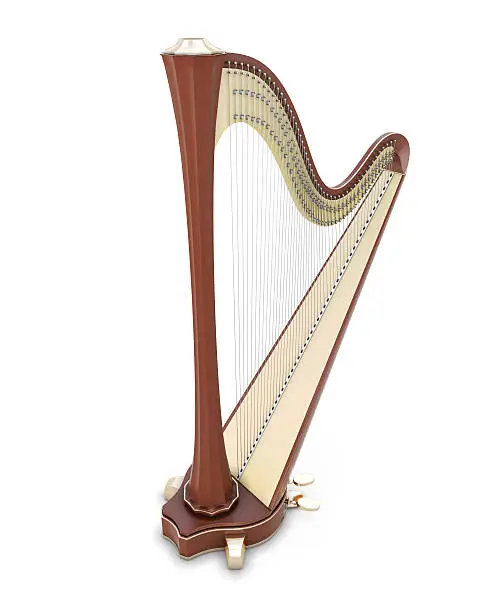 Photo of Harp 3d illustration.