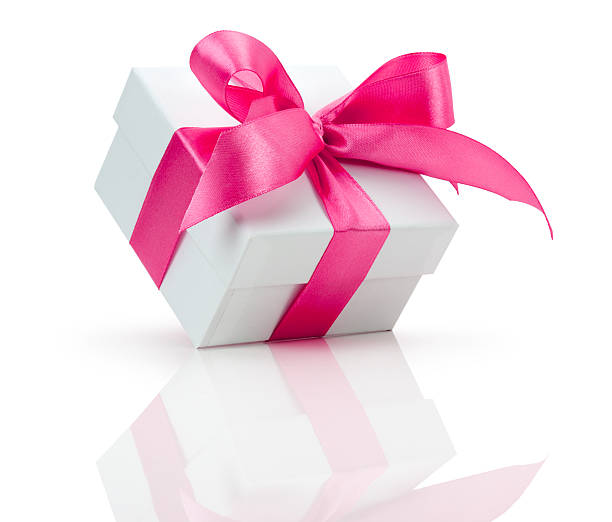 istock gift box with pink bow isolated on the white background 481230024