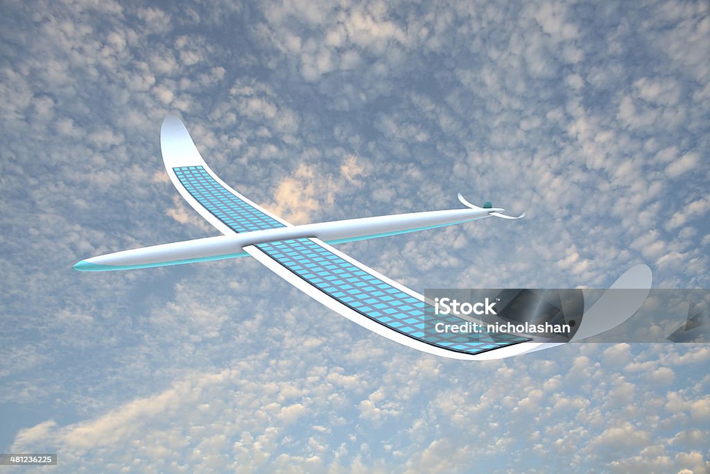 Solar energy airplane Solar energy airplane for adv or others purpose use Airplane Stock Photo