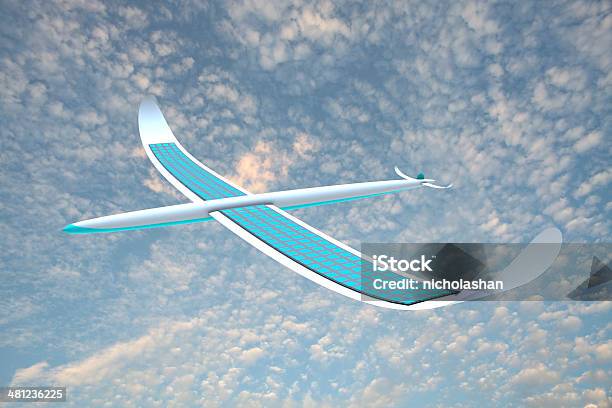 Solar Energy Airplane Stock Photo - Download Image Now - Airplane, Electricity, Power Line