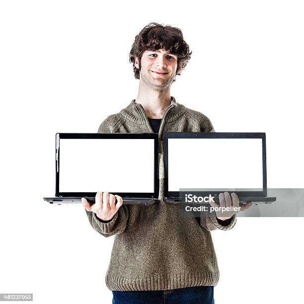 Double Laptop Stock Photo - Download Image Now - Two Objects, Laptop, Blank