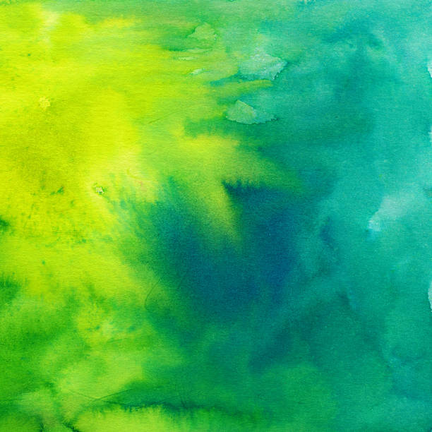 istock Yellow blue and green textured painting 481239306