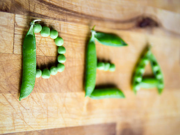 Word PEA written with peas