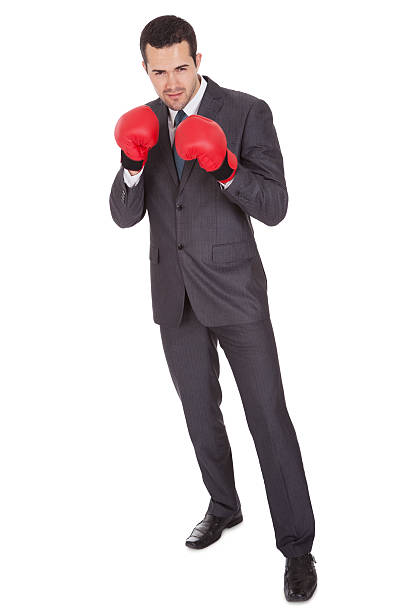 istock Competitive businessman in boxing gloves 481242696