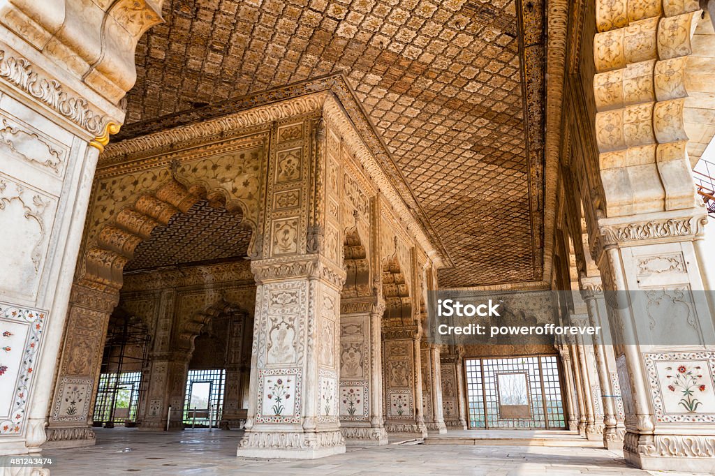 Diwan-i-Khas at the Red Fort in Delhi, India Diwan-i-Khas (Hall of Private Audience) at the Red Fort in New Delhi, India. 17th Century Stock Photo