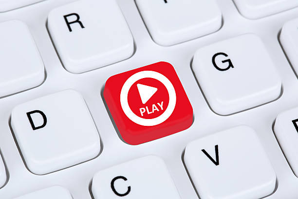 istock Play Button for listening to music or movie internet computer 481244594