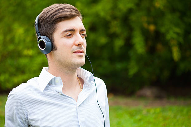 Man listening music