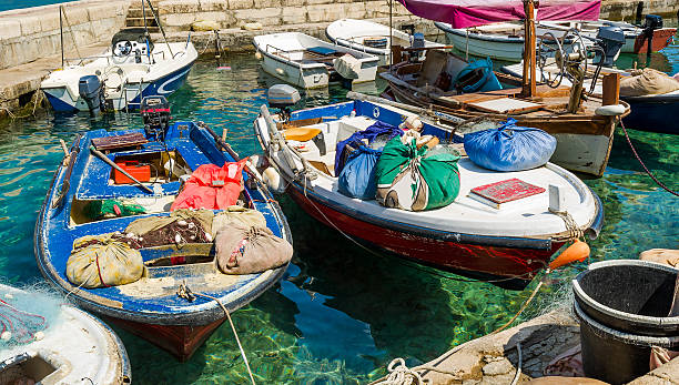 istock Mediterranean retro fishing boats 481247886