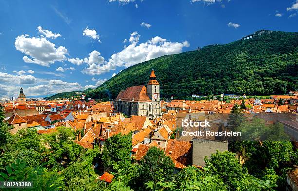 Brasov Cityscape In Romania Stock Photo - Download Image Now - 2015, Ancient, Architecture