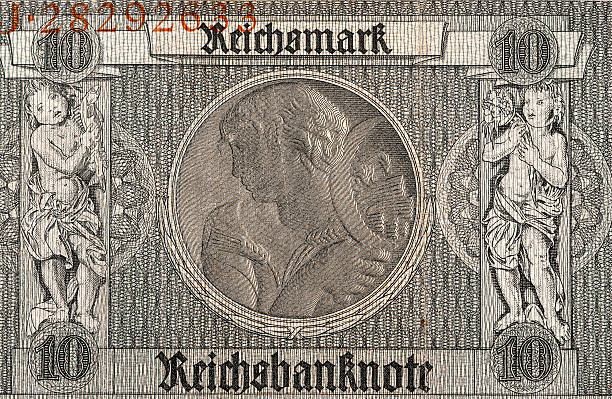 Ten Reichsmark banknote fragment, 1929