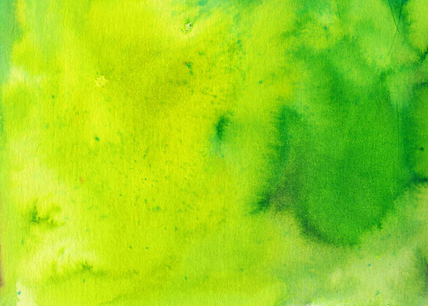 istock Bright hand painted background with yellow and green 481248600