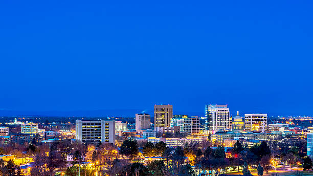 istock Night scene of Boise Idaho 481248763