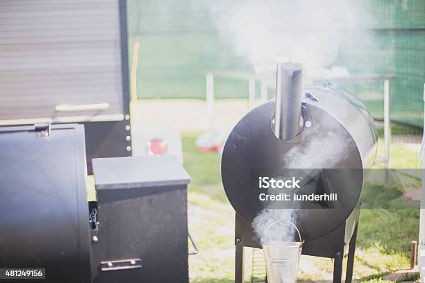 Barbeque Smoker Stock Photo - Download Image Now - Barbecue Grill, Smoking Issues, Coal