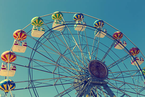 istock Vintage Retro Ferris Wheel on Blue Sky 481249382