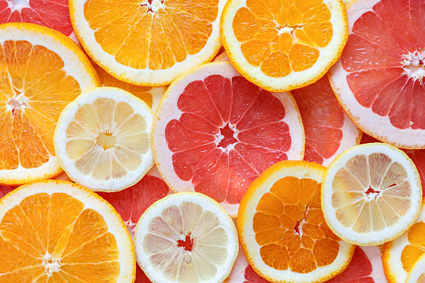 istock Summer citrus background. Colorful slices of fruit shot from above. 481250737