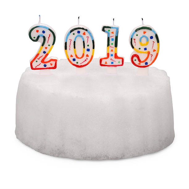 istock Snow White cake with candles. 2019. (Clipping path) 481251327