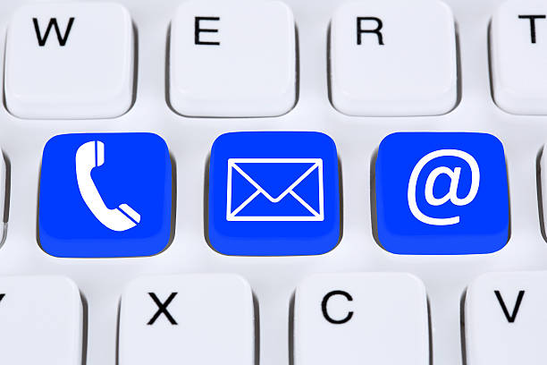 istock Communication contact by telephone, mail or e-mail online 481251872