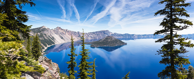crater lake panorama composition.