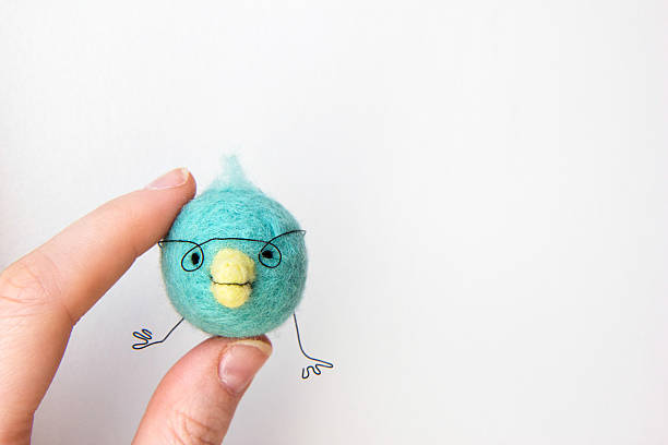 istock Miniature needle felted baby bird, wool handmade toy 481254313