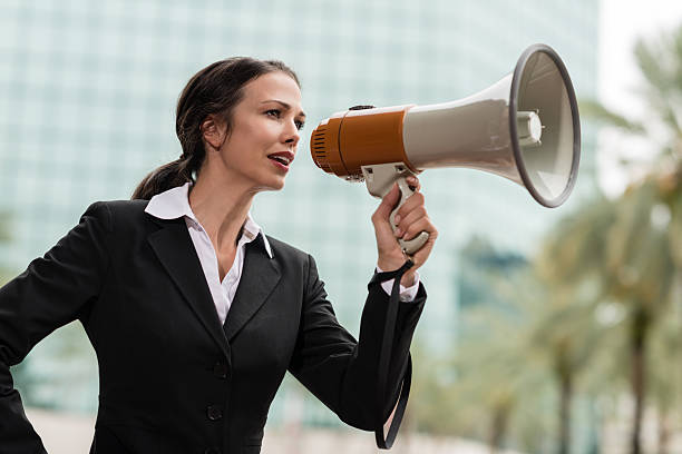 istock Businesswoman With Megaphone 481254868