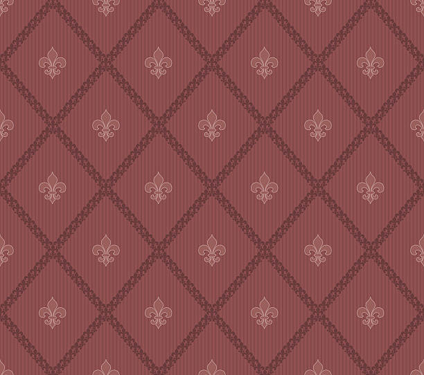 ilustrações de stock, clip art, desenhos animados e ícones de vinho de marsala cor fleur de lis, papel de parede sem costura - lily flower vector red