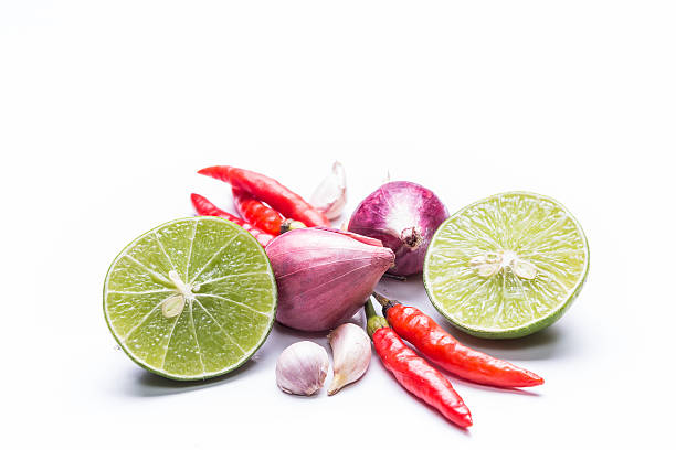 istock Chili and herbs isolated on white background 481257641