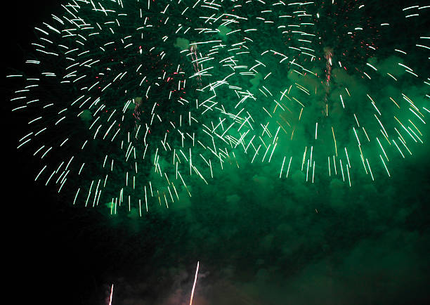 istock Japanese traditional fireworks in the night sky 481257729