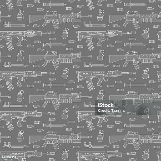Seamless Military Pattern 02 Stock Illustration - Download Image Now - Drawing - Art Product, Hand Grenade, Ammunition