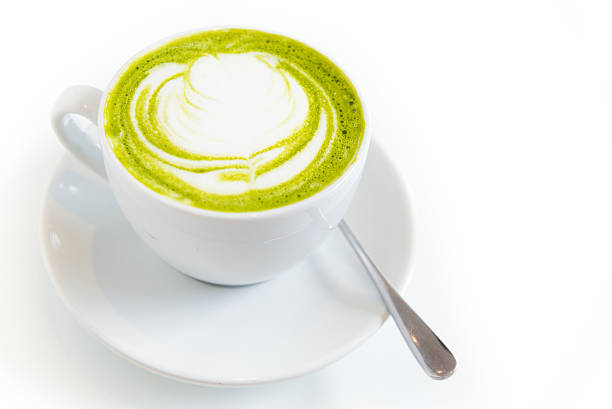 istock green tea latte art in white cup 481257967