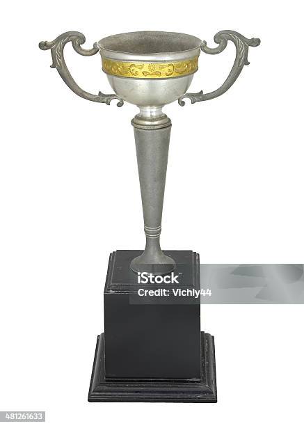 Champion Vintage Silver Trophy Isolated On Whitewith Clipping Path Stock Photo - Download Image Now