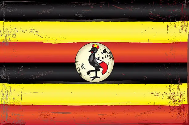 Vector illustration of Vintage Flag of Uganda
