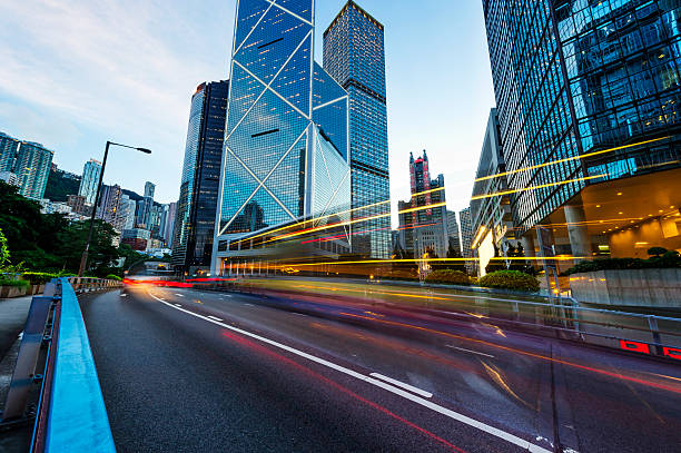 istock Modern city at night, Hong Kong, China. 481264449